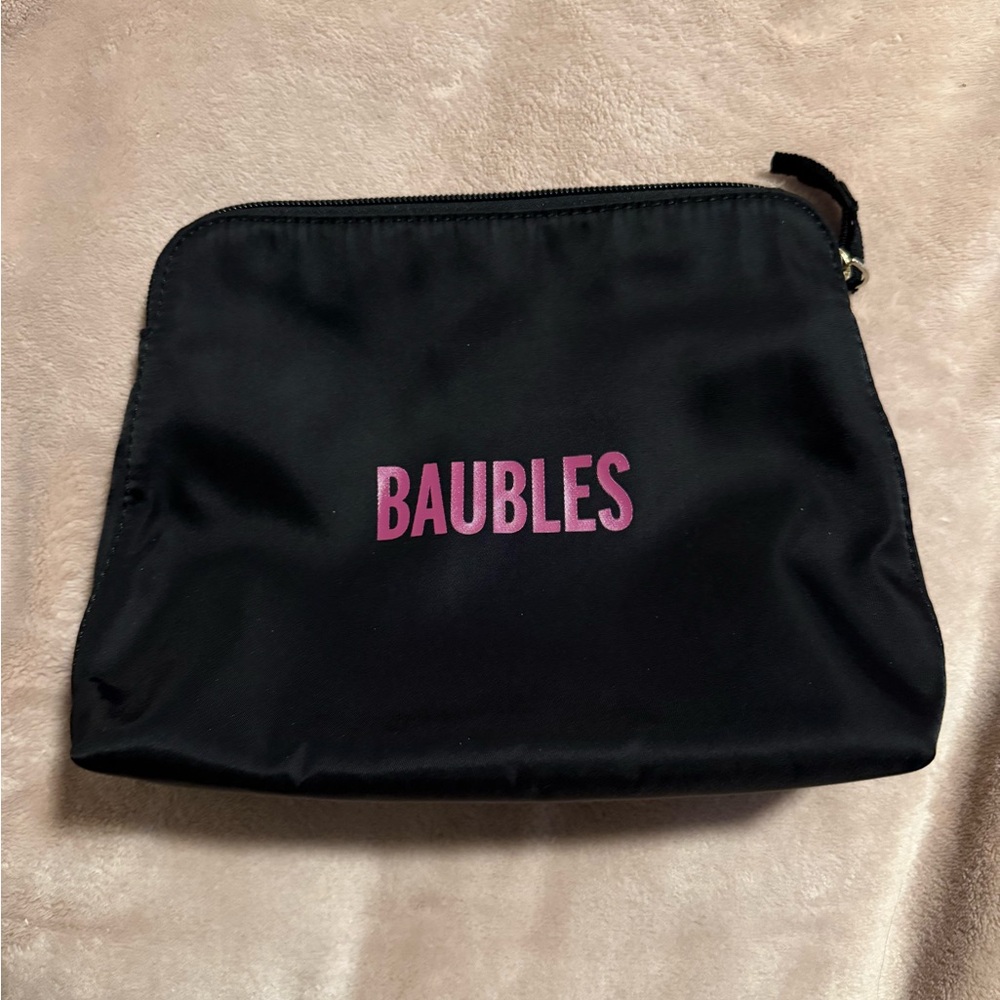 KATE SPADE baubles black and pink cosmetic make up bag